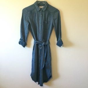Anthropolgie Teal Striped Shirt Dress 2